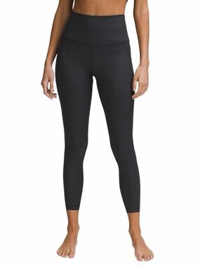 Lululemon Align High Rise Legging 25" Black Ripple Emboss Nulu Sz 8